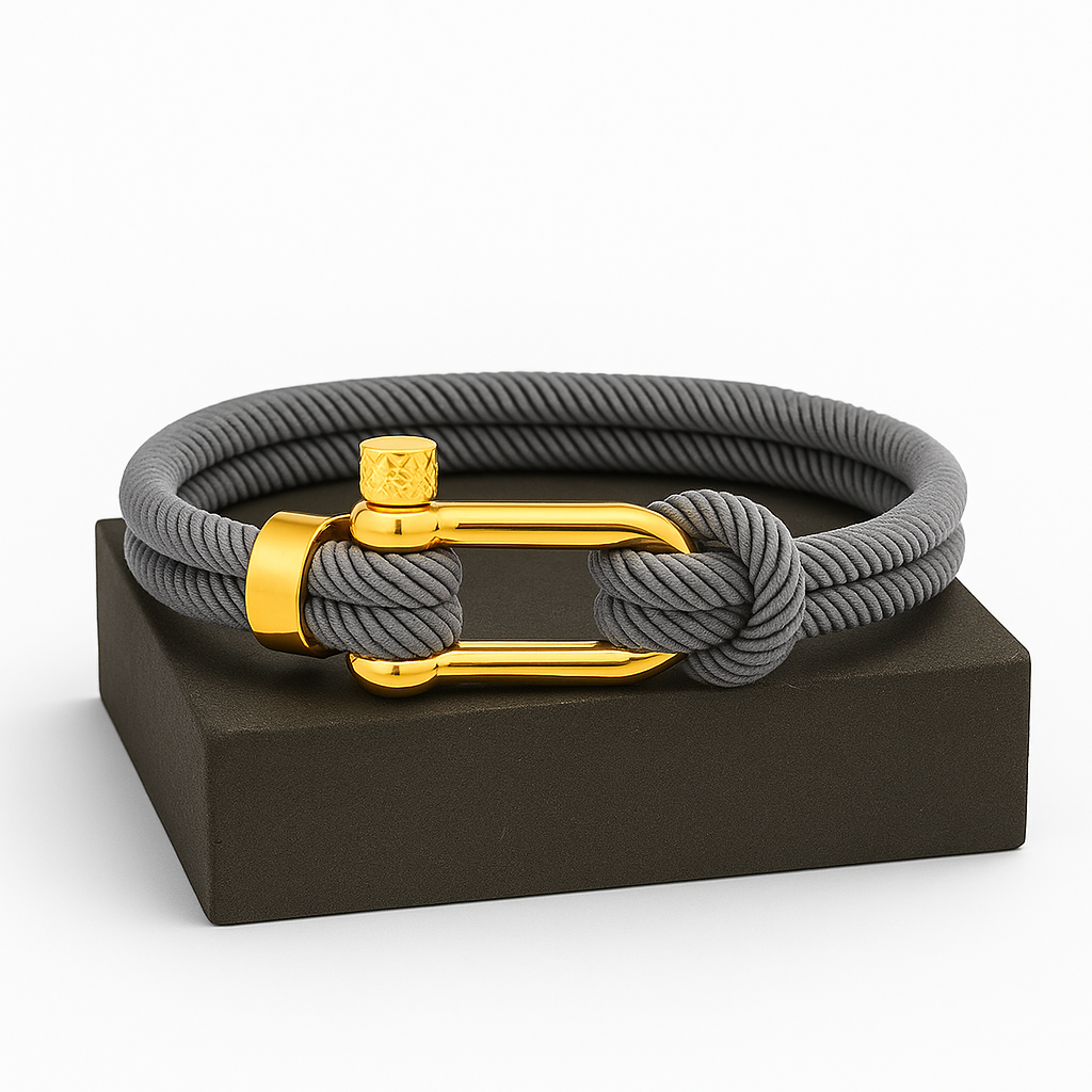 Golden Grey Shackle Bracelet