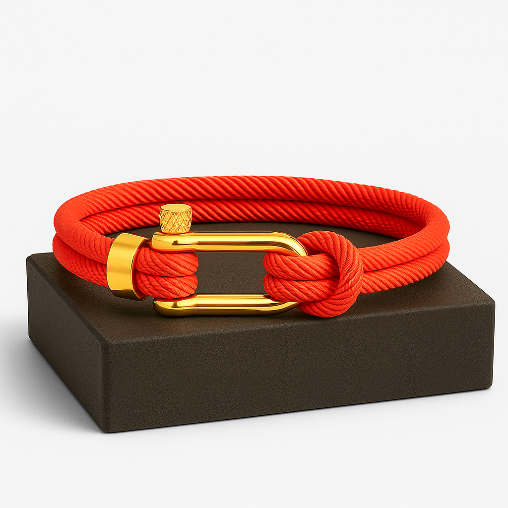 Golden Red Shackle Bracelet