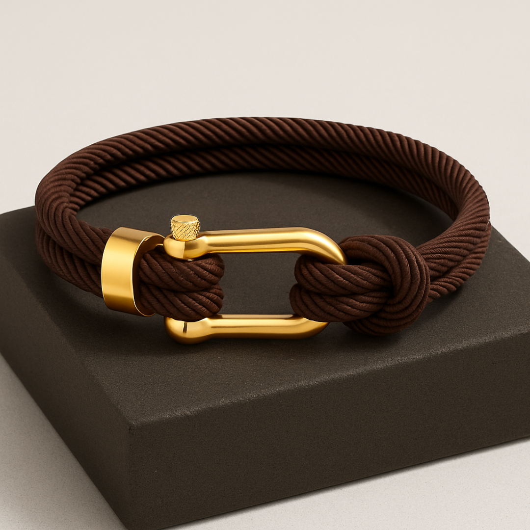 Golden Coffee Shackle Bracelet