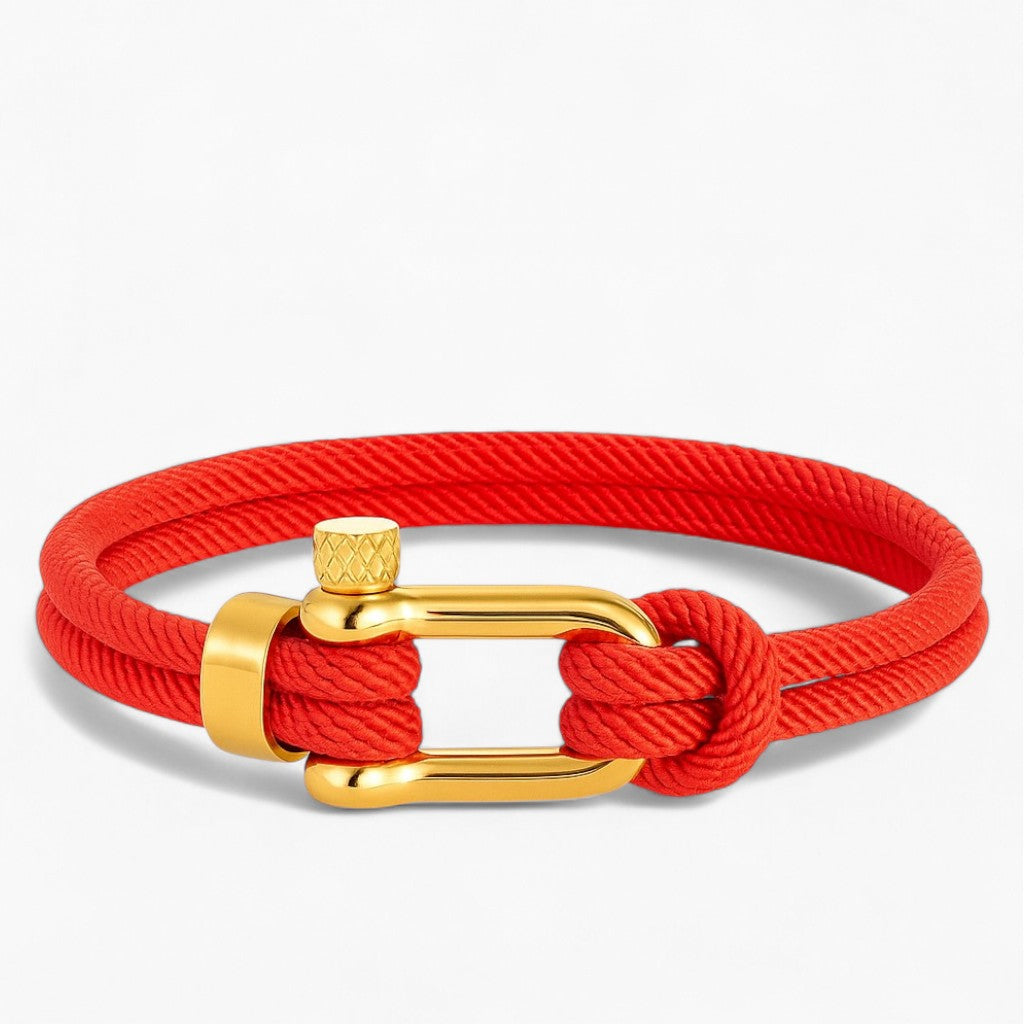 Golden Red Shackle Bracelet