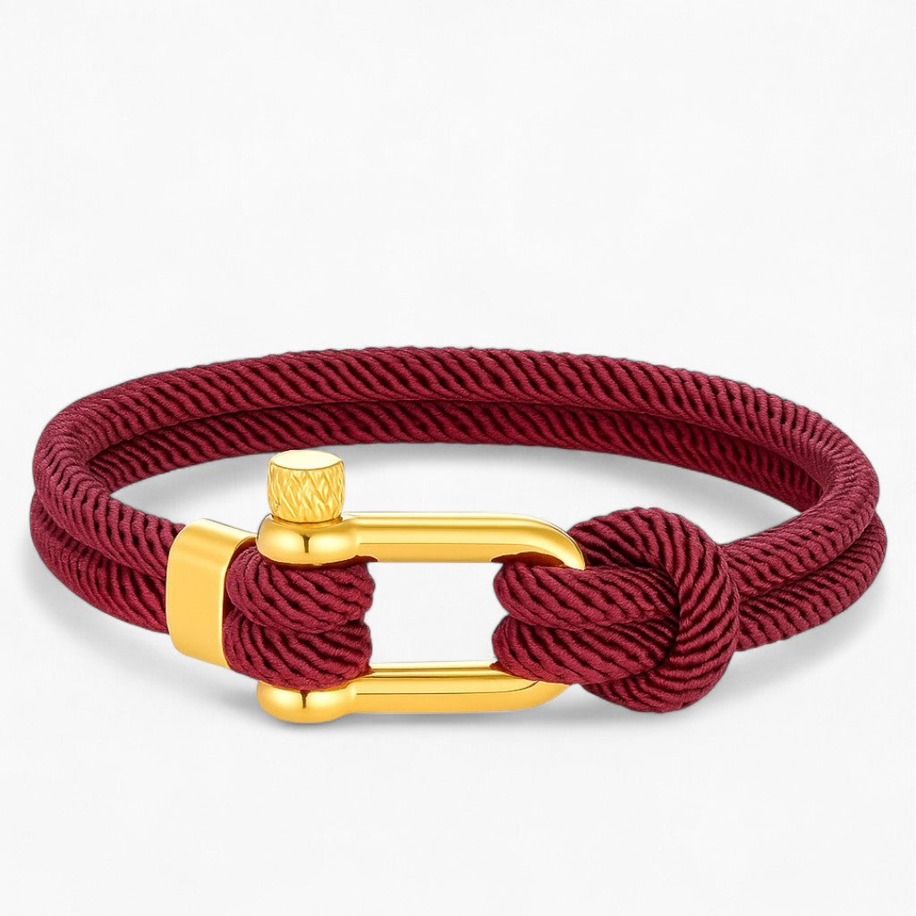 Golden Maroon Shackle Bracelet