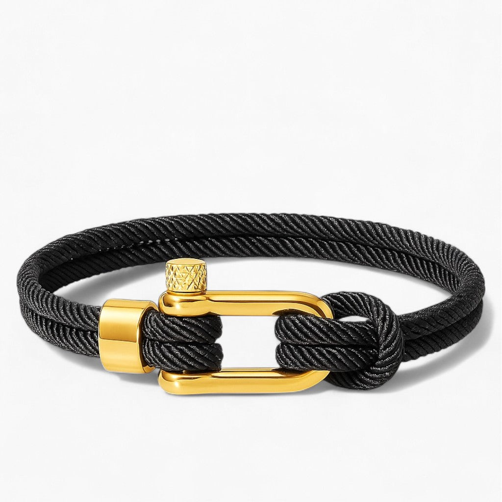 Golden Black Shackle Bracelet