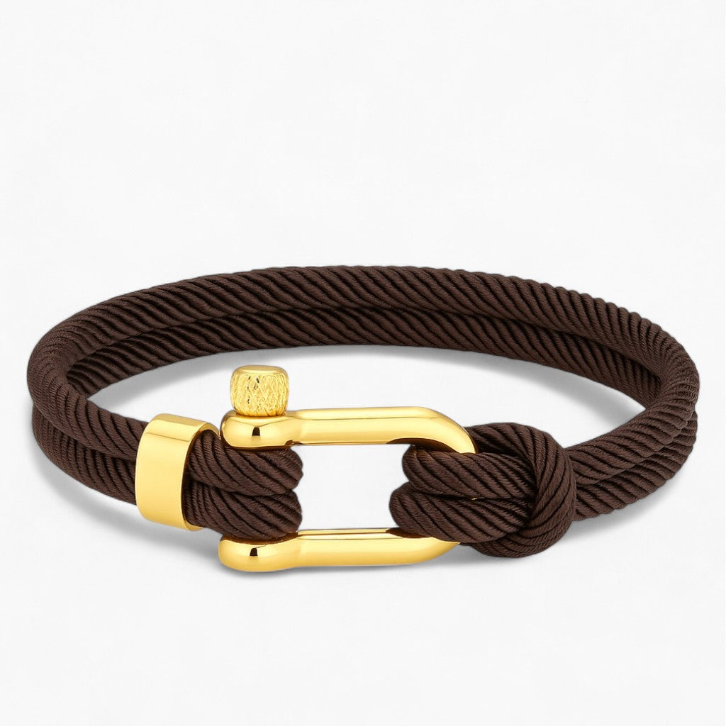 Golden Coffee Shackle Bracelet