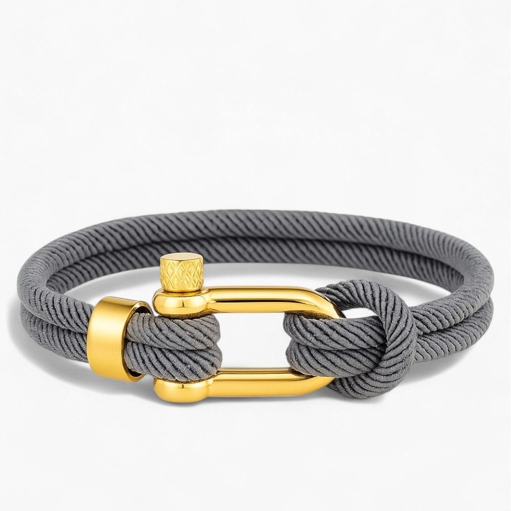 Golden Grey Shackle Bracelet