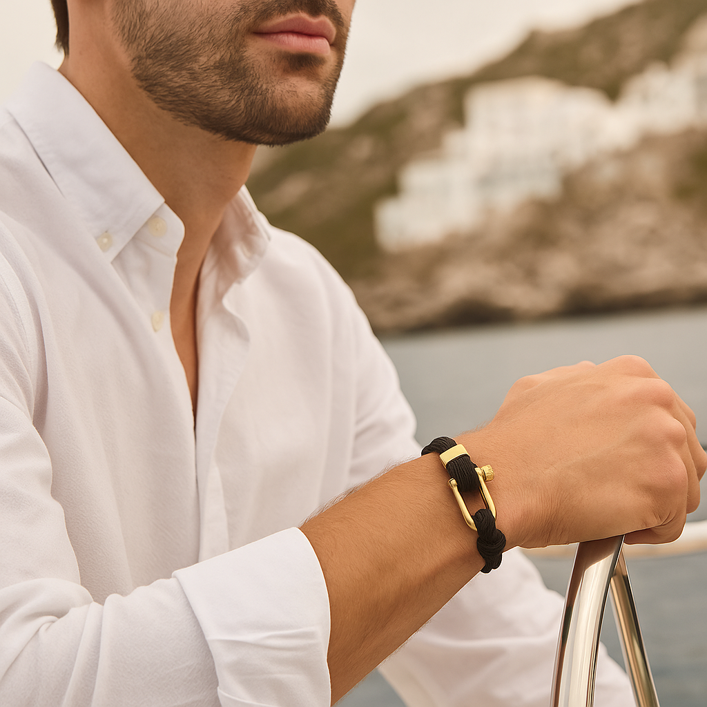 Golden Black Shackle Bracelet