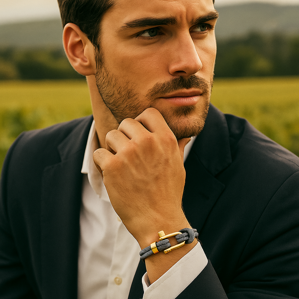 Golden Grey Shackle Bracelet