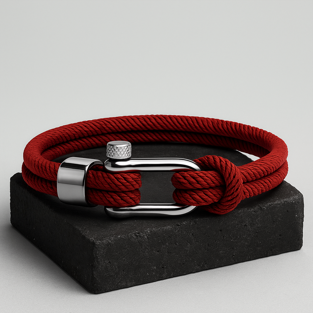 316L Maroon Shackle Bracelet