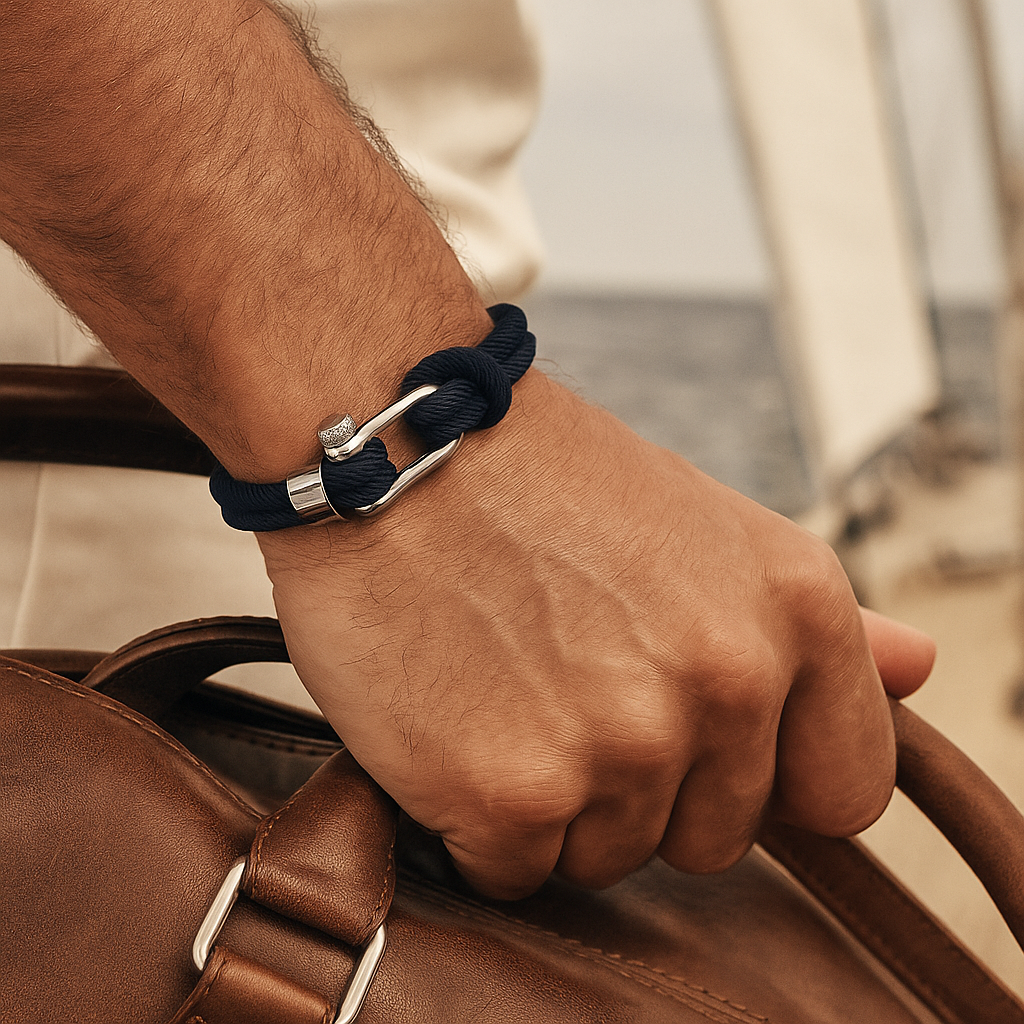 316L Navy Shackle Bracelet