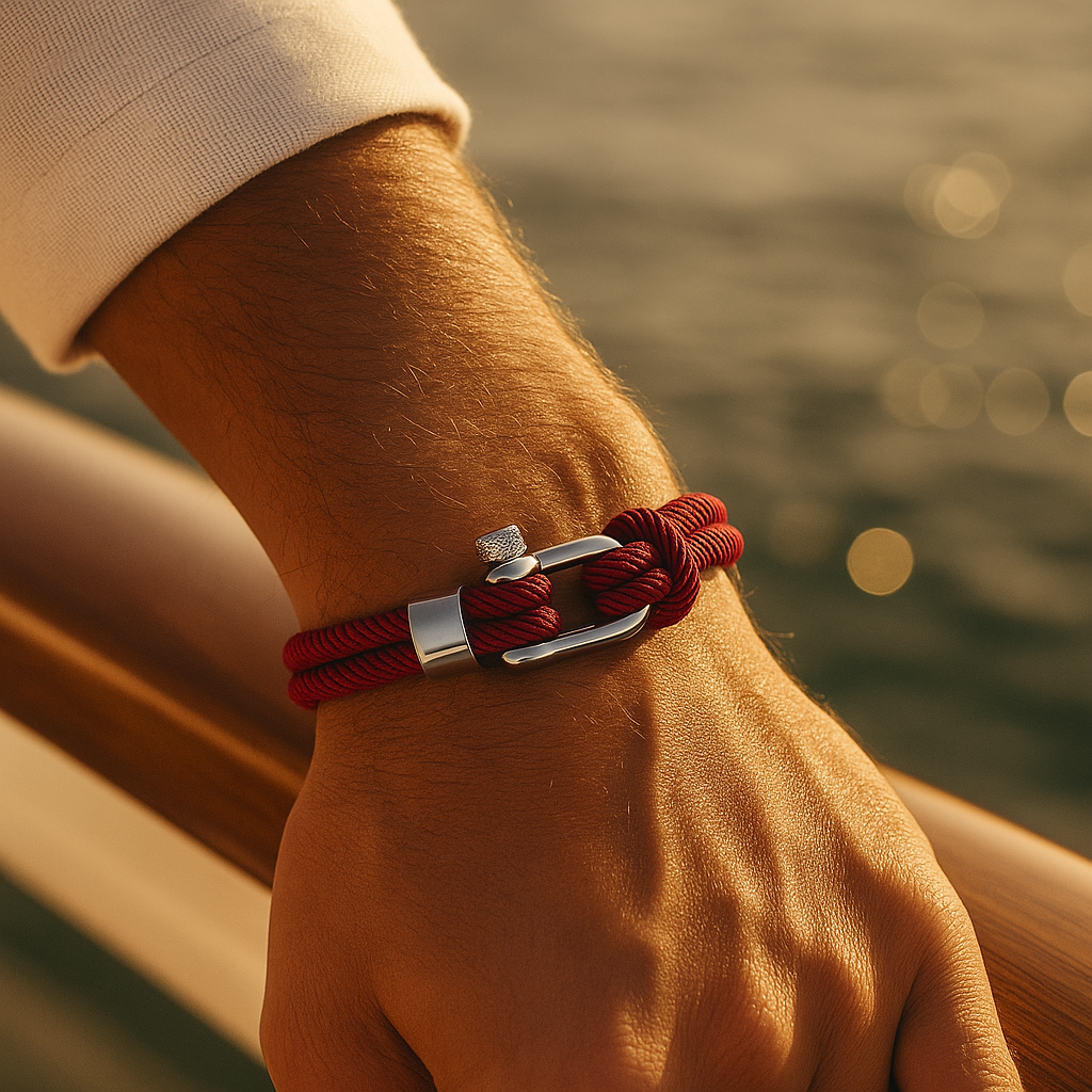 316L Maroon Shackle Bracelet