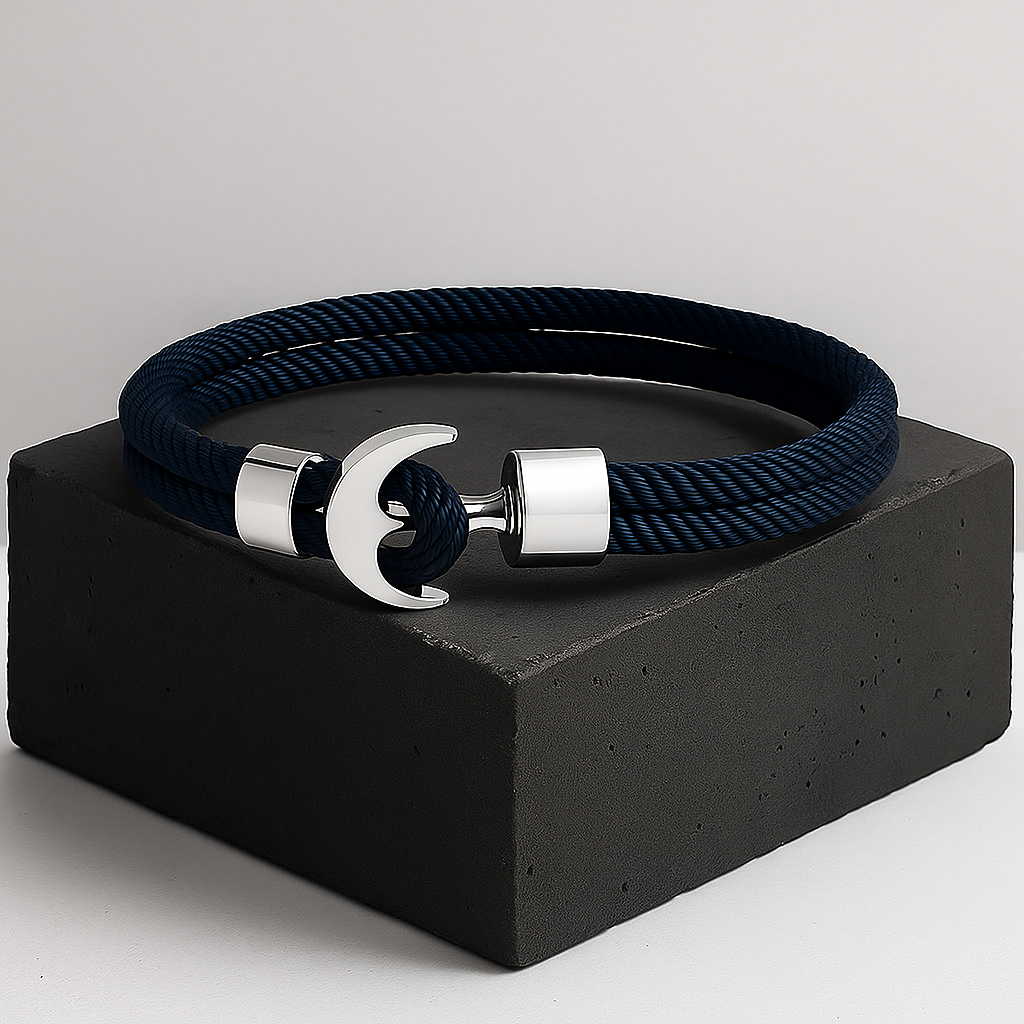 Navy Harbor Hook Bracelet