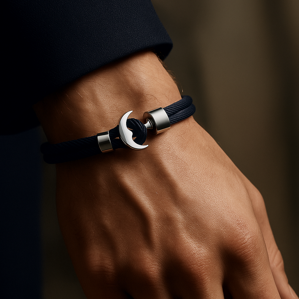 Navy Harbor Hook Bracelet