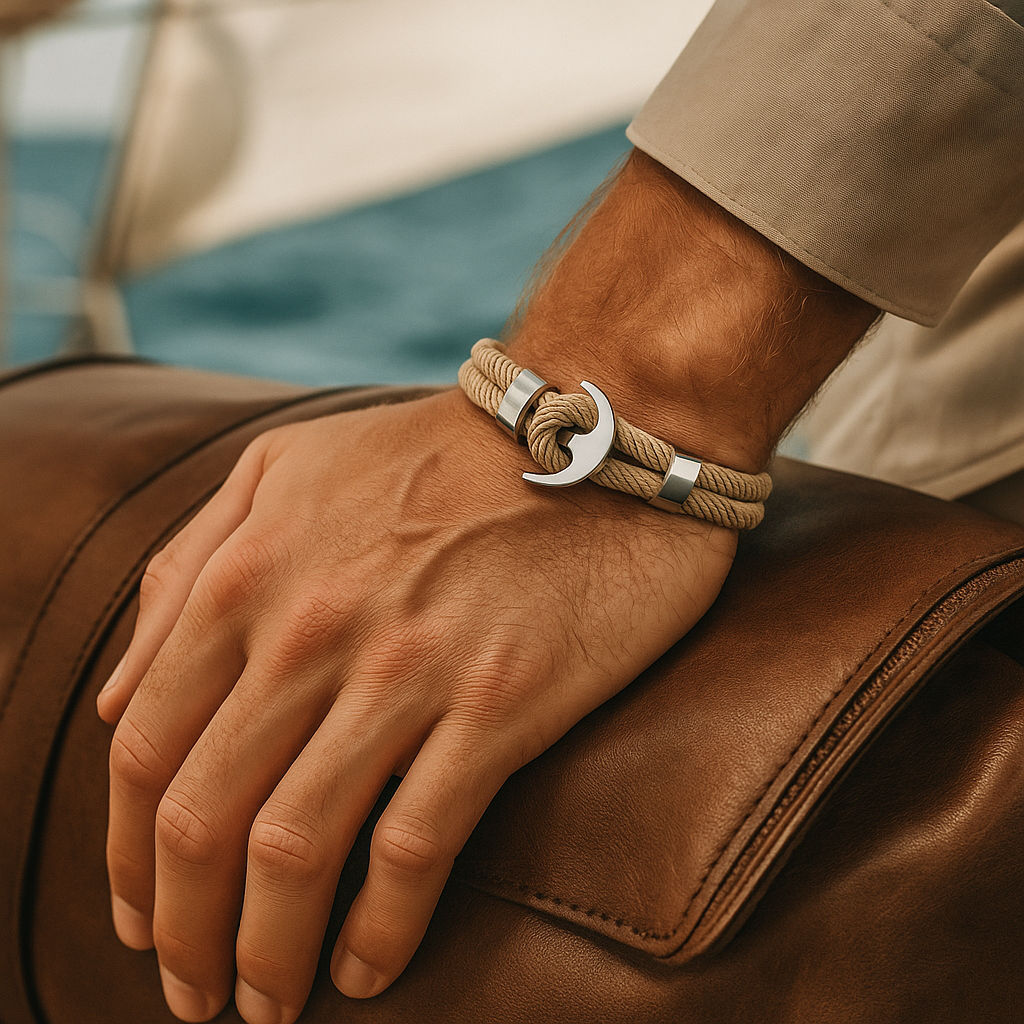 Beige Harbor Hook Bracelet