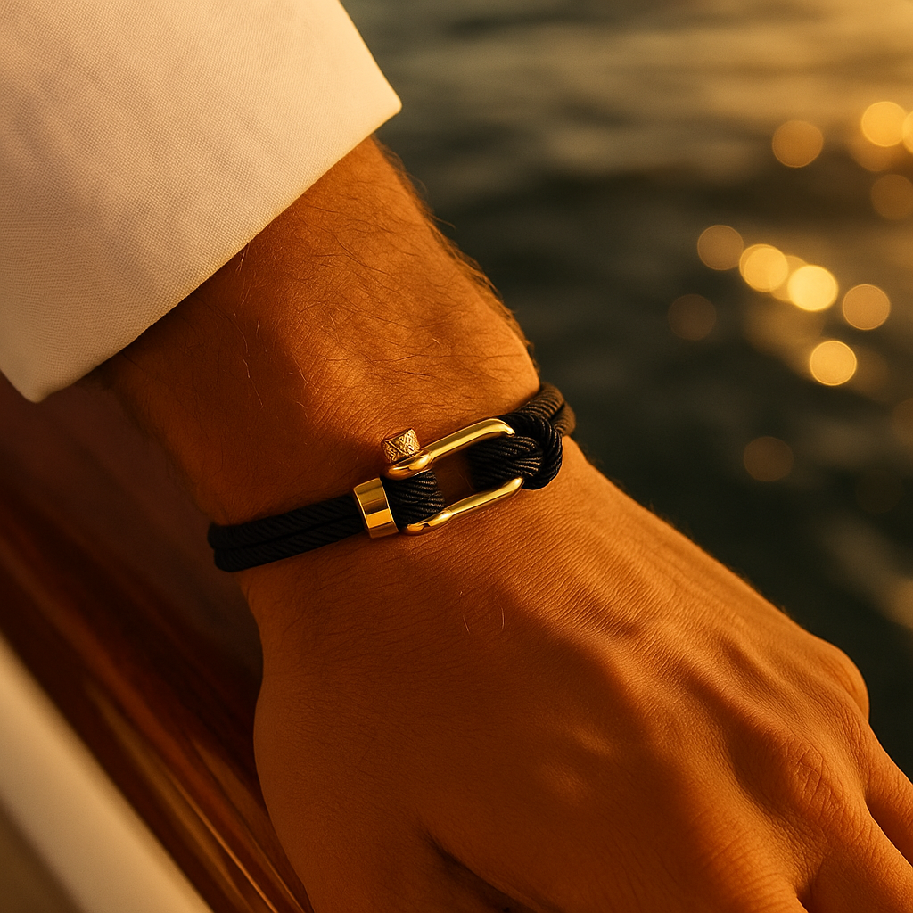 Golden Black Shackle Bracelet