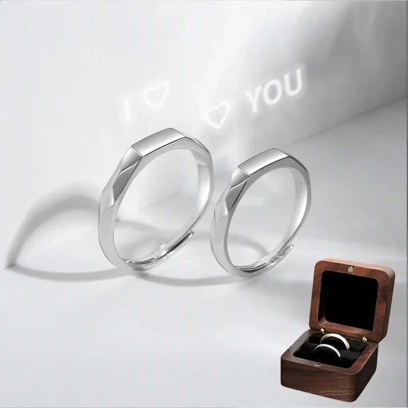 New Light Sculpted Ring Reflect Show Surprise Love Pattern Surface Hidden Silver S925 Jewelry Romantic Party Gift Wedding Gifts