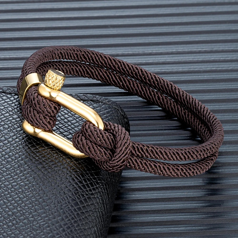 Golden Coffee Shackle Bracelet
