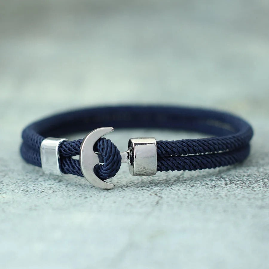 Navy Harbor Hook Bracelet
